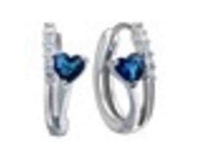 Natural Sapphire Gemstone Hoop Earrings