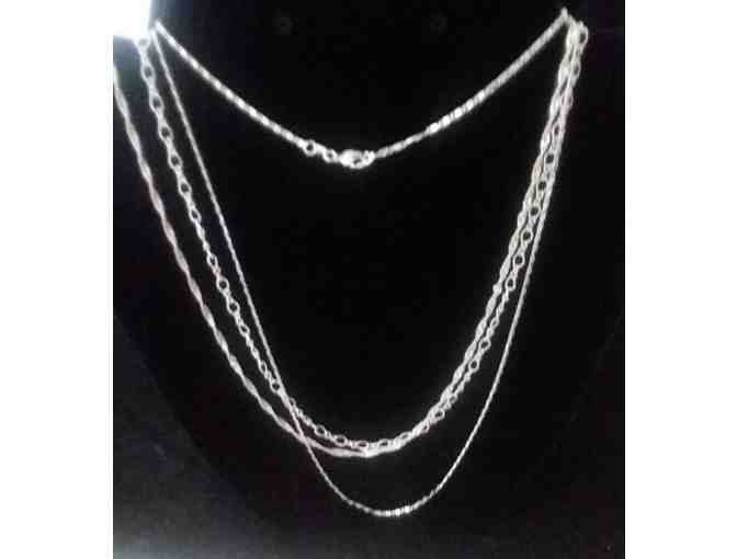Three (3) 925 Sterling Silver Chains