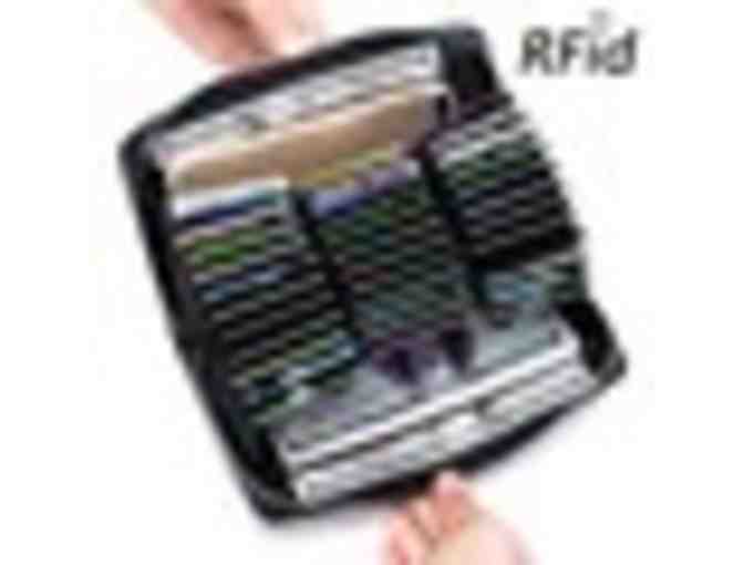 RFID Antimagnetic Genuine Leather 36 Card Slots Card Holder Long Wallet Purse - Photo 4