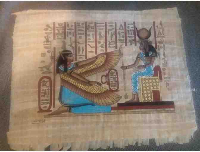 Egyptian Papyrus Artwork - Winged Goddess Maat