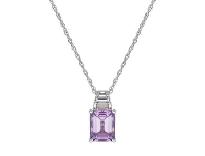 Amethyst and Topaz Pendant on Sterling Silver Chain