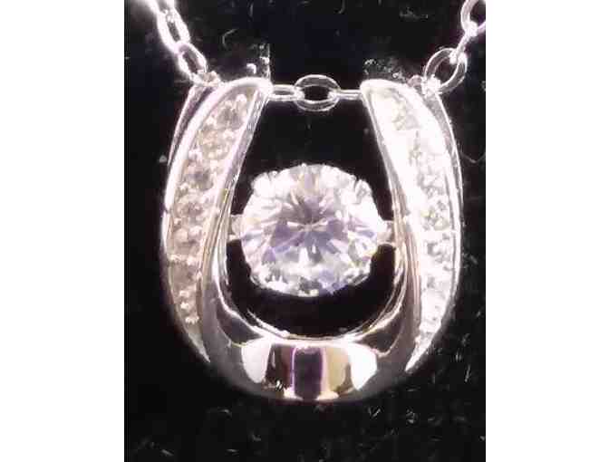 Stunning Luxury 925 Sterling Silver Dancing Stone Necklace - Photo 2