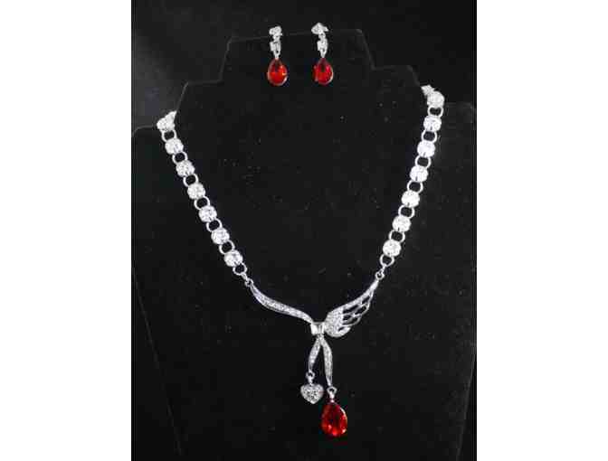 Angel Heart Necklace and Earring Set - Photo 1