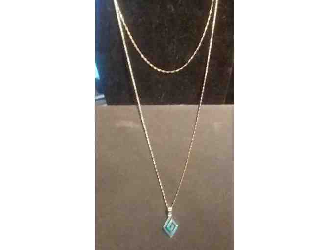 Blue Fire Opal Sterling Silver Necklace