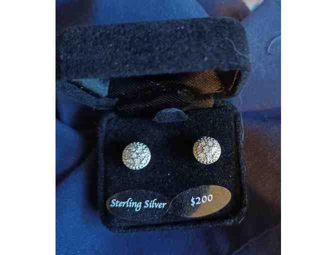 Genuine Diamond and Sterling Silver Earrings