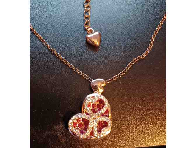 Platinum Swarovski Angled Heart Necklace