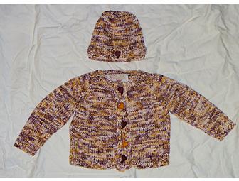 Hand-Knit Baby Sweater and Bonnet