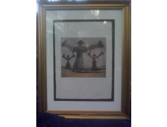 Dali's 'Spinning Man' Signed, Framed Etching