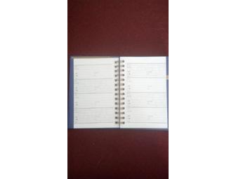 Blue Address Book with Gold Statue of White Tara