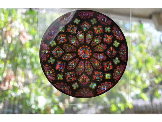Direct from Chartres - Stained Glass Static Window Cling 'Rosace Nord'