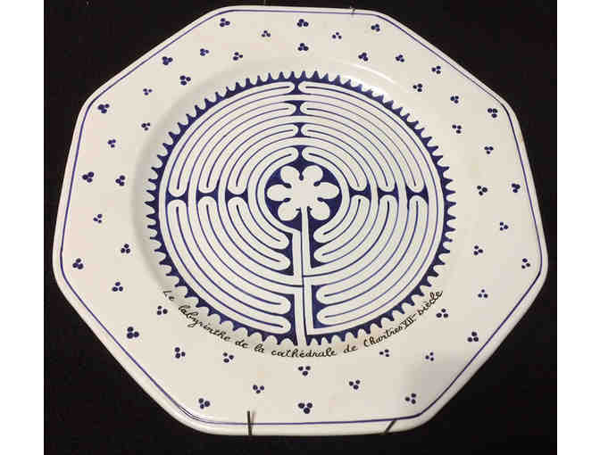 Hand=painted Labyrinth Plate from Chartres