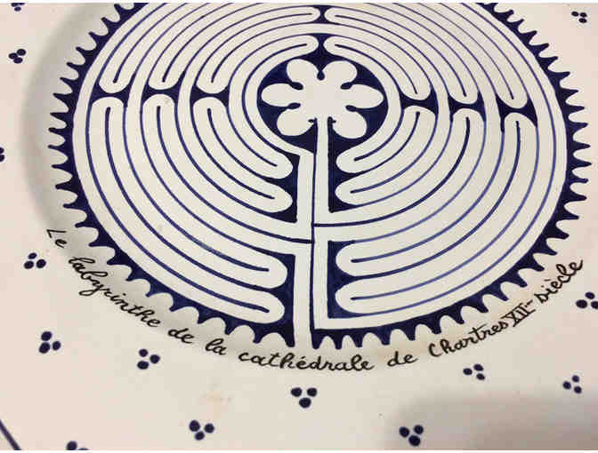 Hand=painted Labyrinth Plate from Chartres