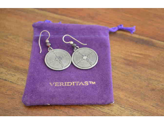 Jewelry - Pewter Labyrinth Earrings with bead