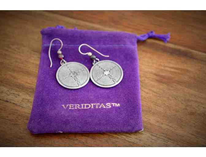 Jewelry - Pewter Labyrinth Earrings with bead
