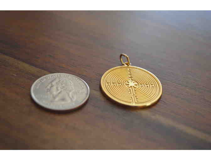 Gold Plated STERLING SILVER pendant - featuring Chartres Labyrinth