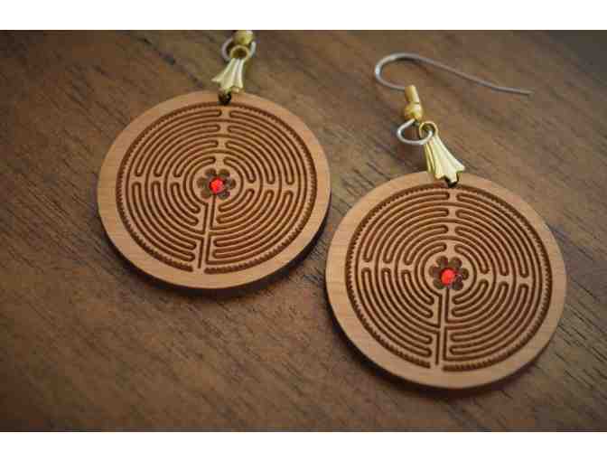 Jewelry - Earrings (Wooden Chartres Labyrinth) #2