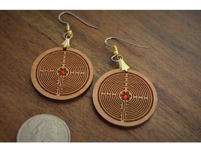 Jewelry - Earrings (Wooden Chartres Labyrinth) #2