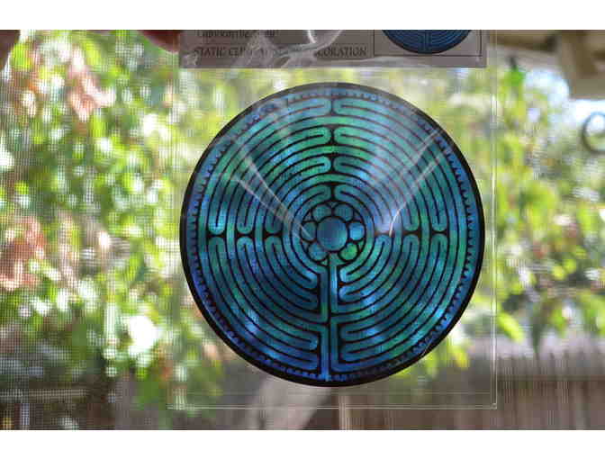 Direct from Chartres - Stained Glass Static Window Cling 'Labyrinthe Bleu'