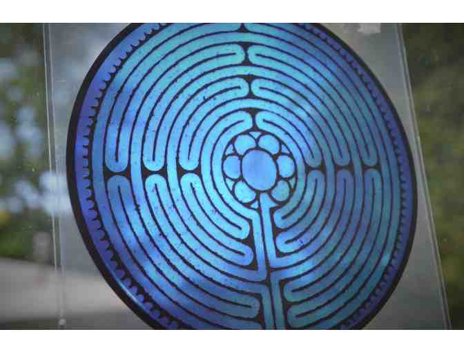 Direct from Chartres - Stained Glass Static Window Cling "Labyrinthe Bleu" - Photo 1