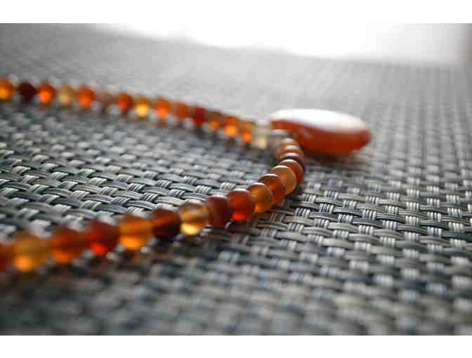 Handmade Carnelian Bead Necklace with Carnelian Heart