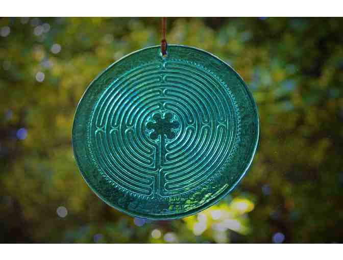 Suncatcher - Chartres Glass Labyrinth (Blue)