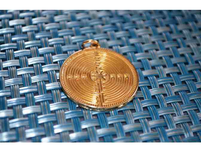 Gold Plated STERLING SILVER pendant - featuring Chartres Labyrinth