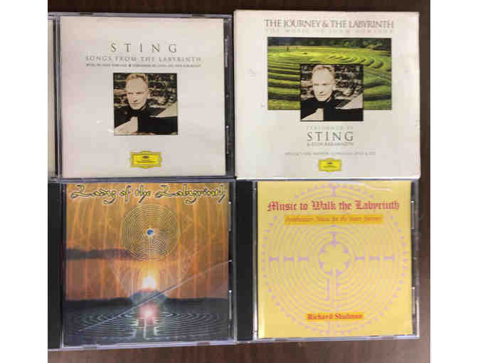 Twelve labyrinth CDs