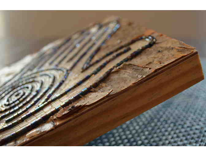 Hand labyrinth mosiac - Glass Beads and Birch Bark