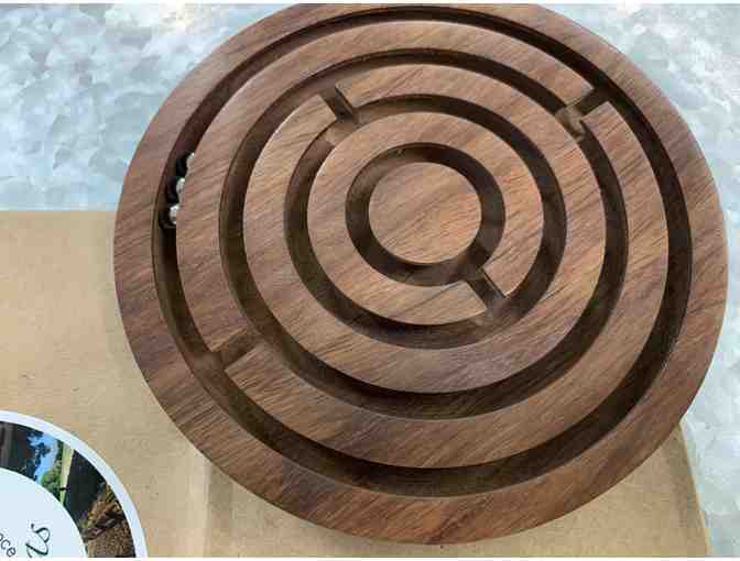 Handcrafted Indian Wooden Labyrinth Ball Puzzle Game & Decoration
