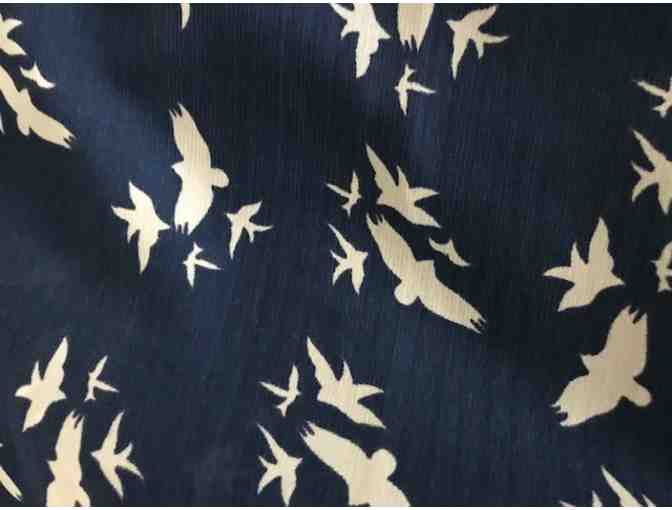 Birds blue scarf / shawl