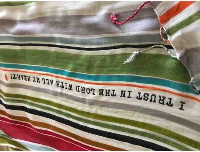 Striped Scarf with Scripture