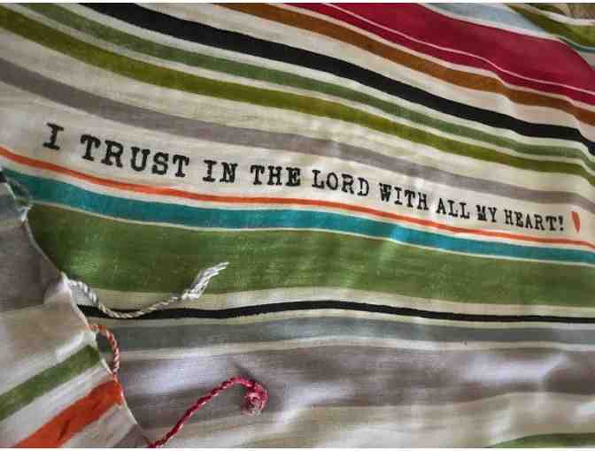 Striped Scarf with Scripture