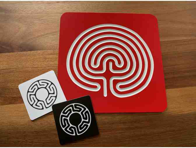 Acrylic Classical Labyrinth (Red) with Unique Magnet Set
