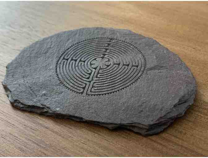 Miniature Engraved Chartres Labyrinth on Slate
