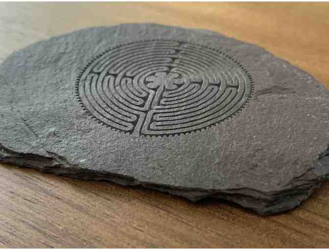 Miniature Engraved Chartres Labyrinth on Slate