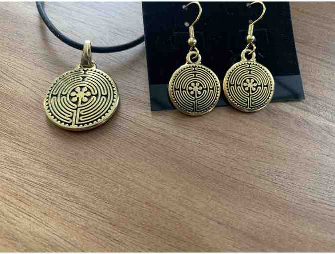 Labyrinth Jewelry Set (Gold Plated - Double Sided)