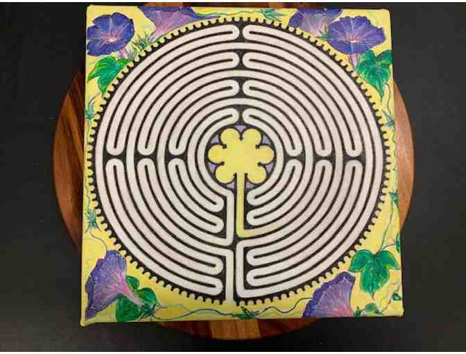 Pam Cole's Morning Glory Labyrinth - Hand painted Canvas