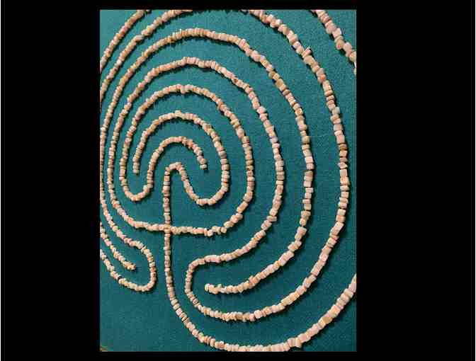 Framed hand-beaded labyrinth