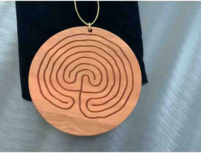 Labyrinth Ornament - Cherry Wood