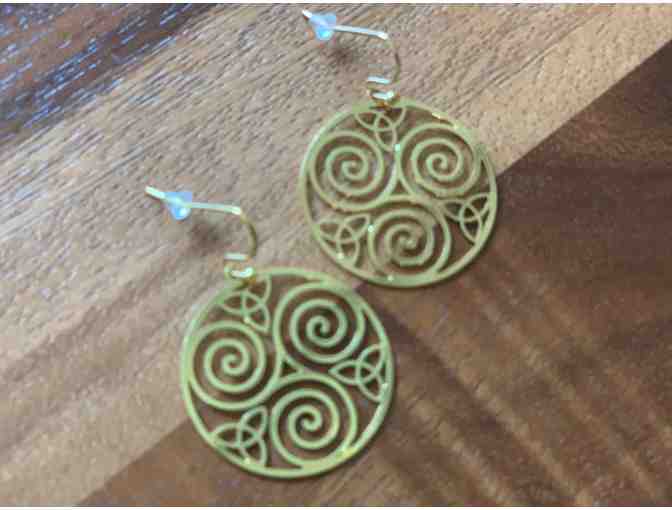 Celtic Spiral (Triskelion) 18k Gold Plated Earrings