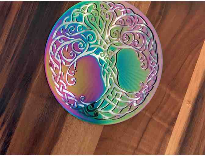 6' Celtic Tree of Life Mobile - Anodized Titanium Stainless Steel WITH MIRROR