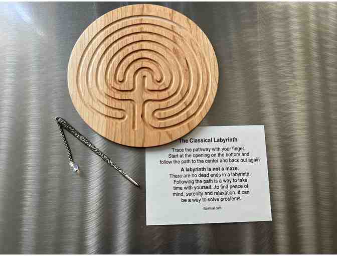Classical Labyrinth in Real Cherry Wood | 7 inch