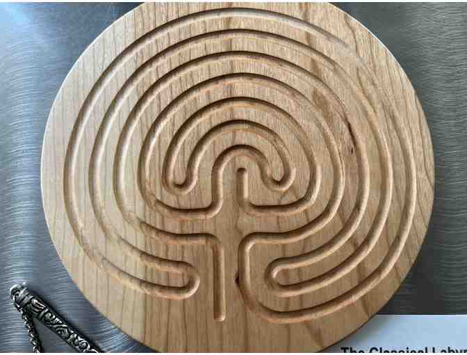 Classical Labyrinth in Real Cherry Wood | 7 inch