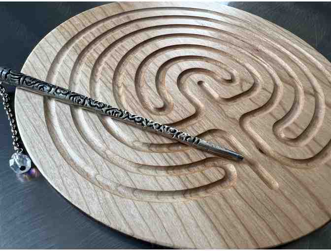 Classical Labyrinth in Real Cherry Wood | 7 inch