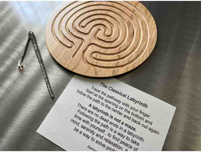 Classical Labyrinth in Real Cherry Wood | 7 inch