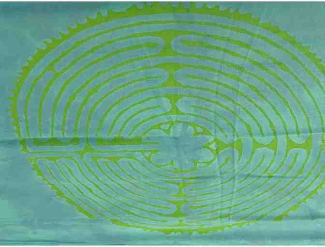 Chartres Labyrinth Scarf: Teal & Lime