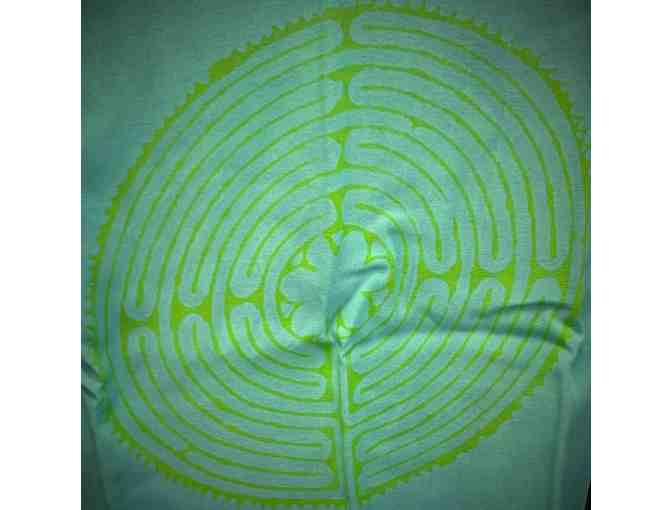 Chartres Labyrinth Scarf: Teal & Lime