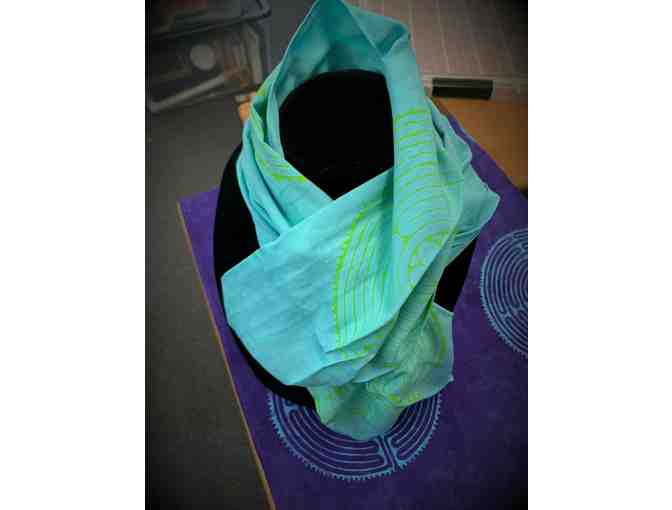 Chartres Labyrinth Scarf: Teal & Lime
