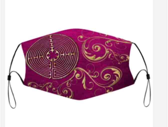 Mask (1 mask): Fuschia Scroll Chartres Design
