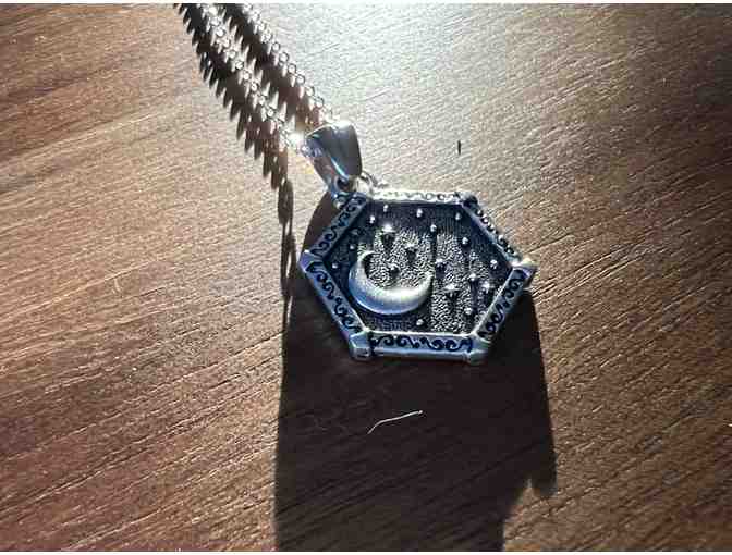 Sun & Moon Dual Sided Pewter Necklace